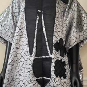 Black and Silver Brocade Boubou